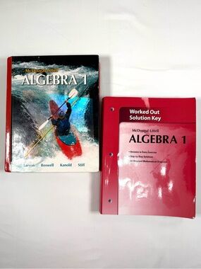 MCDOUGAL LITTELL Algebra 1 Student Textbook & Worked Out Solution Key Math Set